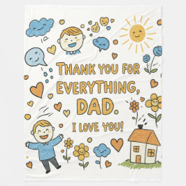 父お洒落の日ドードルプリント フリースブランケット