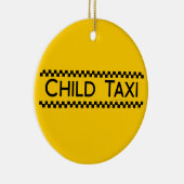 父かお母さんを運転するための子供のタクシーのおもしろいなデザイン セラミックオーナメント (右)