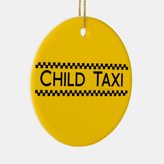 父かお母さんを運転するための子供のタクシーのおもしろいなデザイン セラミックオーナメント (右)