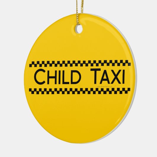父かお母さんを運転するための子供のタクシーのおもしろいなデザイン セラミックオーナメント (左)