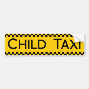 父かお母さんを運転するための子供のタクシーのおもしろいなデザイン バンパーステッカー