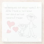 父が娘を手に持つ ガラスコースター (裏面)