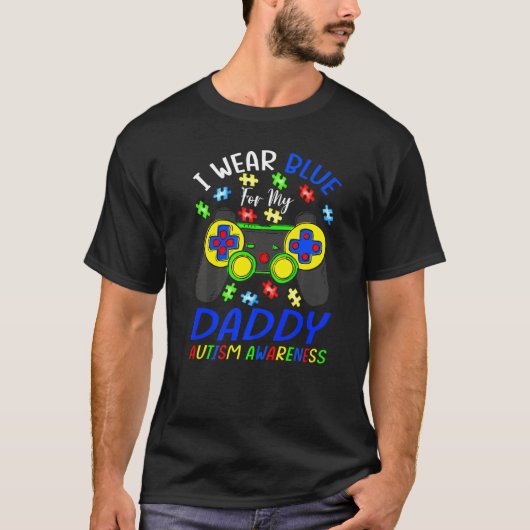 父さんのために青を着よう 自閉症啓発 ボーイズVid Tシャツ (正面)