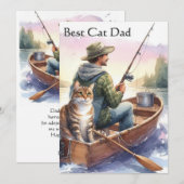 父との釣り 最高の猫の父 フラットカード 招待状 (正面/裏面)