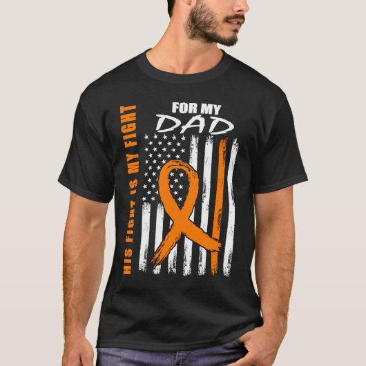 父との闘いは私の闘い 父 白血病啓発 USA F Tシャツ (正面)