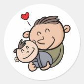 父とベビー ラウンドシール (正面)