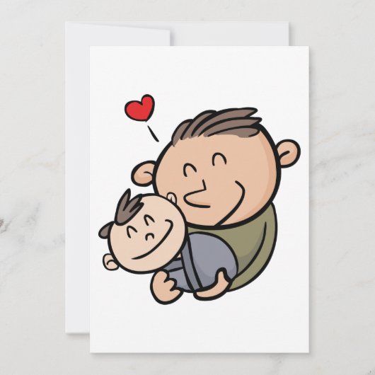 父とベビー 招待状 (正面)