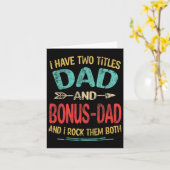 父とボーナスダッド - 面白い父の日のタイトル カード (黄色い花)