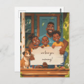 父と三人の子供と犬 ポストカード (正面/裏面)