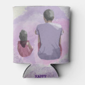 父と娘が座っクールている 缶クーラー (正面)