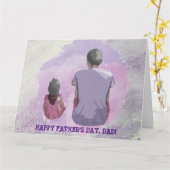 父と娘が座るカード カード (黄色い花)