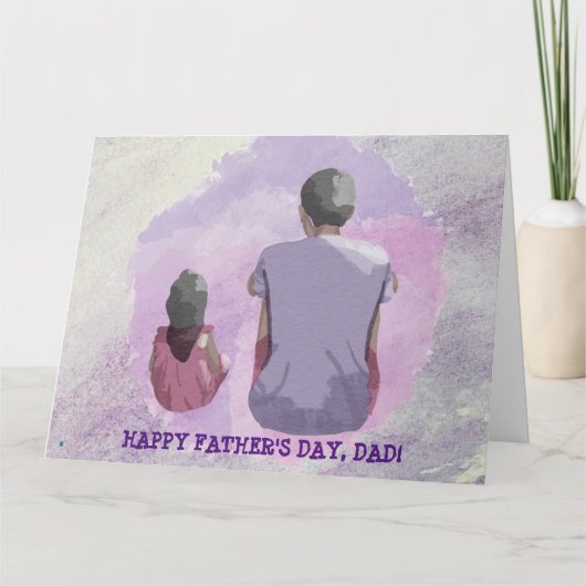 父と娘が座るカード カード (正面)