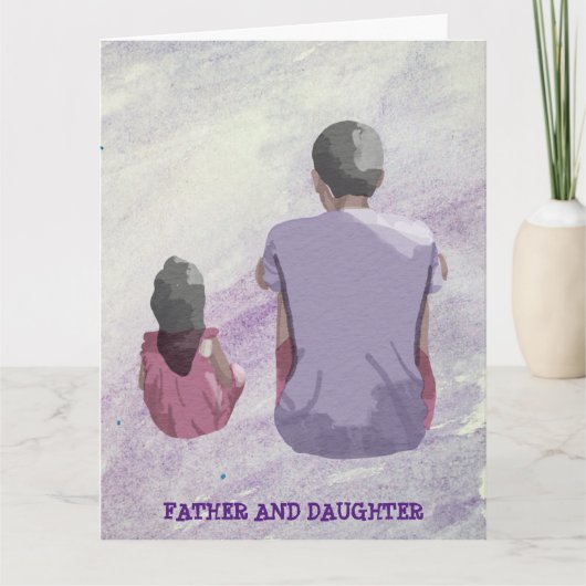 父と娘が座るカード カード (正面)