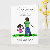 父と娘のカスタム挨拶状 カード (黄色い花)