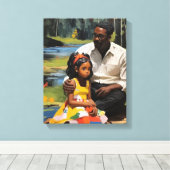 父と娘のカラー印刷ウォールアート キャンバスプリント (インサイチュ (ウッドフロア))