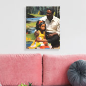 父と娘のカラー印刷ウォールアート キャンバスプリント (インサイチュ (リビング))