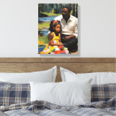 父と娘のカラー印刷ウォールアート キャンバスプリント (インサイチュ (寝室))