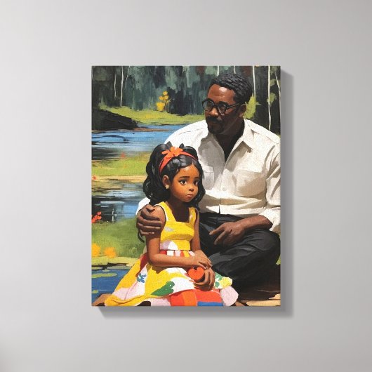 父と娘のカラー印刷ウォールアート キャンバスプリント (正面)
