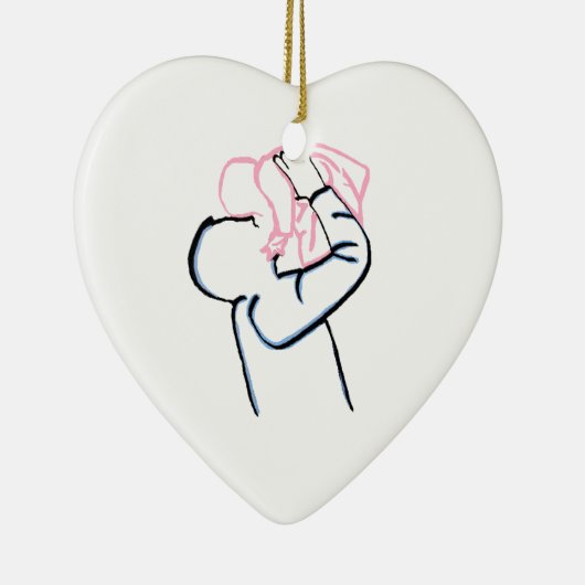 父と娘のクリスマスオーナメント セラミックオーナメント (右)