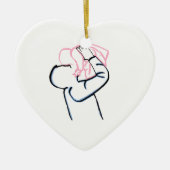 父と娘のクリスマスオーナメント セラミックオーナメント (正面)