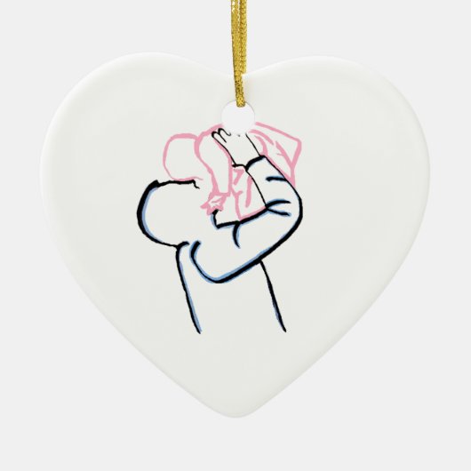 父と娘のクリスマスオーナメント セラミックオーナメント (正面)