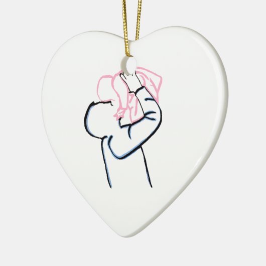 父と娘のクリスマスオーナメント セラミックオーナメント (左)