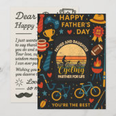 父と娘のサイクリングパートナーのライフギフト 招待状 (正面/裏面)