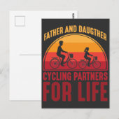 父と娘のサイクリングパートナー ポストカード (正面/裏面)