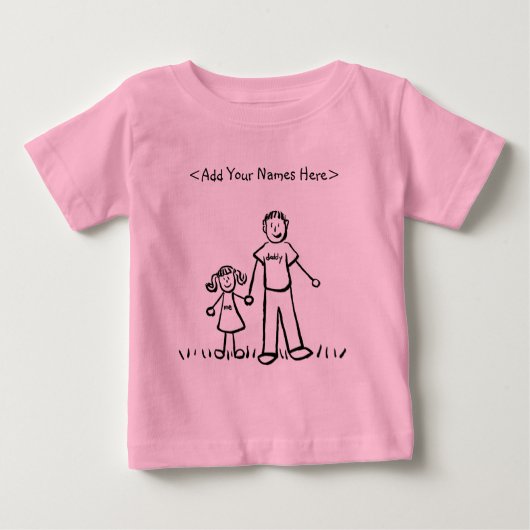 父と娘のシャツ(名前をカスタムする前) ベビーTシャツ (正面)