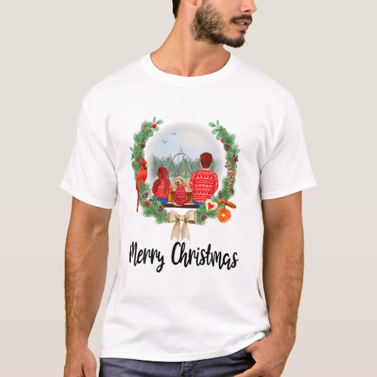 父と娘のフィッシング家族マッチングクリスト Tシャツ (正面)