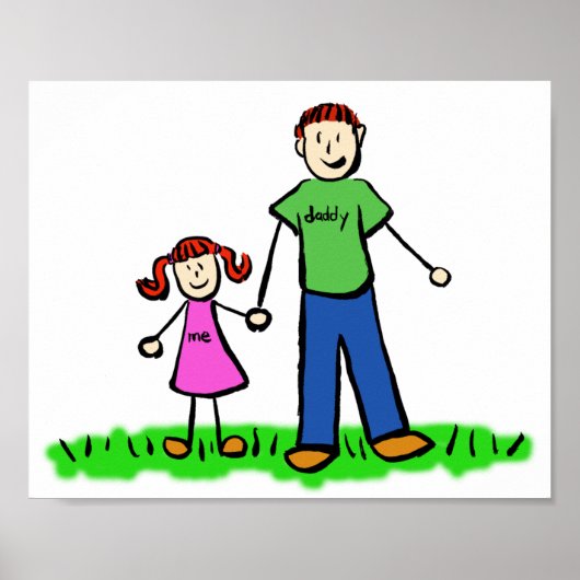 父と娘の家族カスタムキャラクターポスター ポスター (正面)