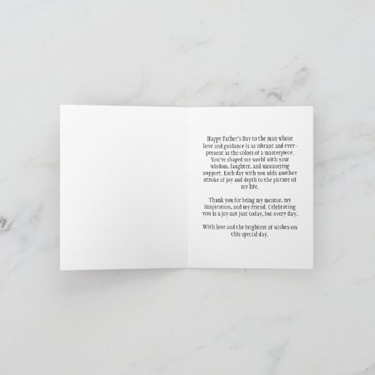 父と娘の水彩画ポートレート - カラフル カード (内部)