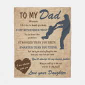 父と娘の父の日レトロヴィンテージ フリースブランケット (正面)