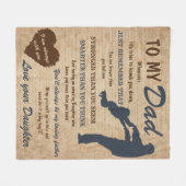 父と娘の父の日レトロヴィンテージ フリースブランケット (正面(横))