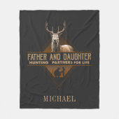 父と娘の狩りパートナー フリースブランケット (正面)