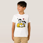 父と娘の読書ハート 父の日Tシャツ Tシャツ (正面フル)