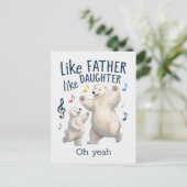 父と娘は似ている 面白いパパの北極クマ ポストカード (スタンド正面)