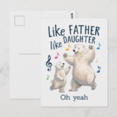 父と娘は似ている 面白いパパの北極クマ ポストカード (正面/裏面)