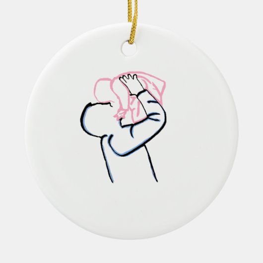 父と娘オーナメント セラミックオーナメント (正面)