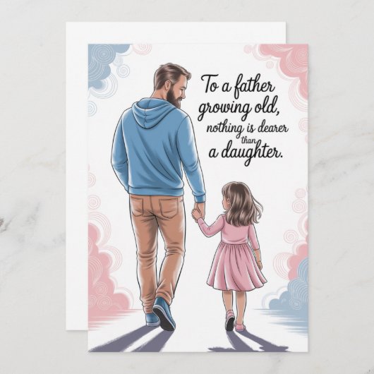 父と娘カード父の日誕生日 (正面/裏面)