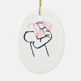 父と娘。 セラミックオーナメント