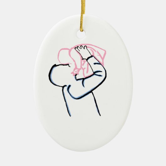 父と娘。 セラミックオーナメント (正面)