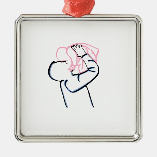 父と娘。 メタルオーナメント (正面)