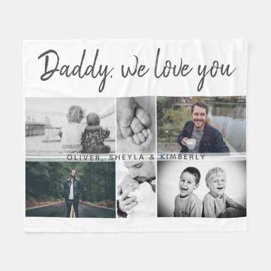 父と子どもと家族のパパ6写真集 フリースブランケット (正面(横))