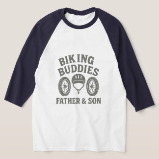 父と子のサイクリングアドベンチャー バイキングバディーズ Tシャツ