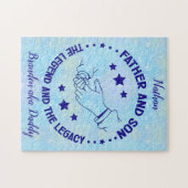 父と子の伝説と遺産パーソナライズされた ジグソーパズル (横)