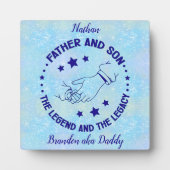 父と子の伝説と遺産パーソナライズされた  フォトプラーク (正面)