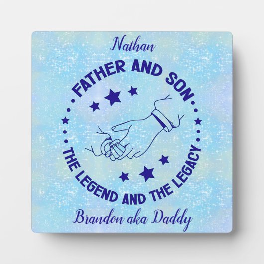 父と子の伝説と遺産パーソナライズされた  フォトプラーク (正面)