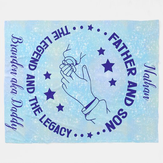 父と子の伝説と遺産パーソナライズされた フリースブランケット (正面(横))
