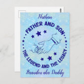 父と子の伝説と遺産パーソナライズされた ポストカード (正面/裏面)